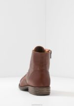 Z62T1999 Women Anna Field Leather Booties Ankle Boots Cognac - Image 6