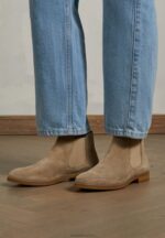 Z62T2005 Women Anna Field Leather Ankle Boots Beige - Image 2