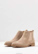 Z62T2005 Women Anna Field Leather Ankle Boots Beige - Image 5