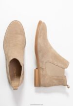 Z62T2005 Women Anna Field Leather Ankle Boots Beige - Image 7