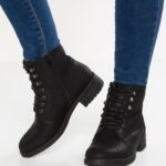 Z62T2012 Women Anna Field Winter Boot Lace-Up Ankle Boots Black
