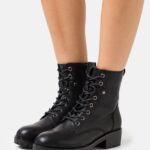 Z62T2013 Women Anna Field Lace-Up Ankle Boots Black