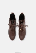 Z62T2014 Women Anna Field Lace-Up Ankle Boots Dark Brown - Image 6