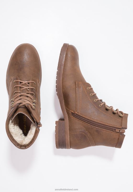Z62T2015 Women Anna Field Winter Boot Lace-Up Ankle Boots Coffee - Image 3