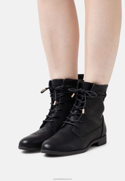 Z62T2016 Women Anna Field Lace-Up Ankle Boots Black