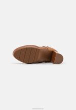 Z62T2018 Women Anna Field Leather Lace-Up Ankle Boots Cognac - Image 5