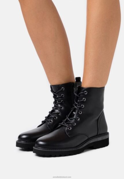 Z62T2019 Women Anna Field Lace-Up Ankle Boots Black