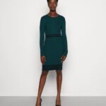 Z62T201 Women Anna Field Jumper Dress Dark Green/Black