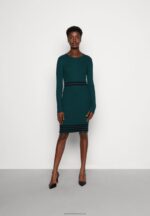 Z62T201 Women Anna Field Jumper Dress Dark Green/Black