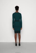 Z62T201 Women Anna Field Jumper Dress Dark Green/Black - Image 3