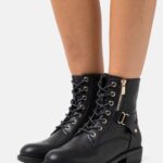 Z62T2025 Women Anna Field Lace-Up Ankle Boots Black