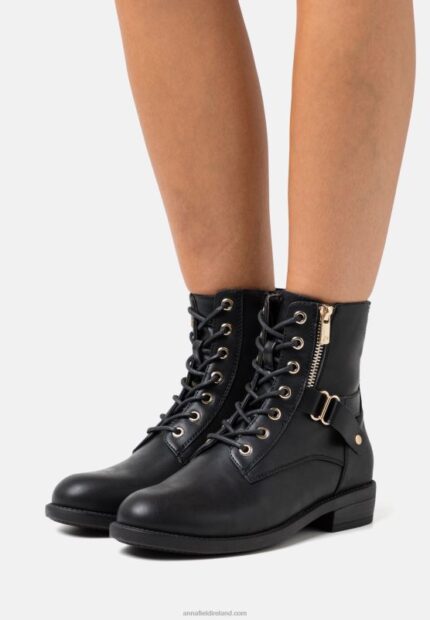 Z62T2025 Women Anna Field Lace-Up Ankle Boots Black