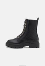 Z62T2027 Women Anna Field Lace-Up Ankle Boots Black - Image 2