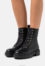 Z62T2027 Women Anna Field Lace-Up Ankle Boots Black