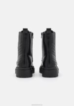 Z62T2027 Women Anna Field Lace-Up Ankle Boots Black - Image 4