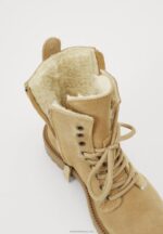 Z62T2028 Women Anna Field Lace-Up Ankle Boots Beige - Image 4