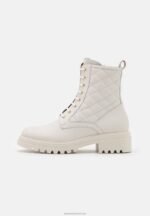 Z62T2029 Women Anna Field Leather Lace-Up Ankle Boots White - Image 2