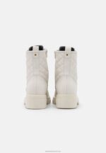 Z62T2029 Women Anna Field Leather Lace-Up Ankle Boots White - Image 4