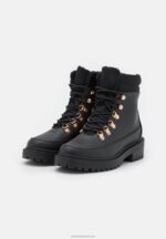 Z62T2030 Women Anna Field Winter Boot Lace-Up Ankle Boots Black - Image 3