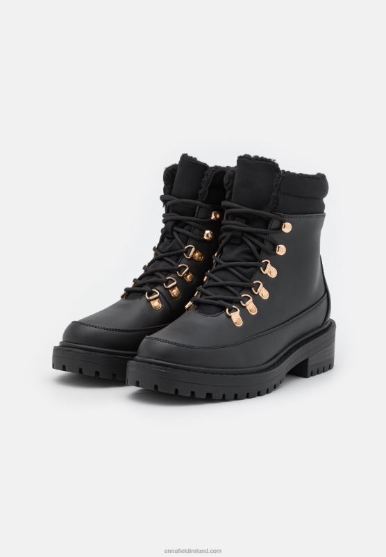 Z62T2030 Women Anna Field Winter Boot Lace-Up Ankle Boots Black - Image 3
