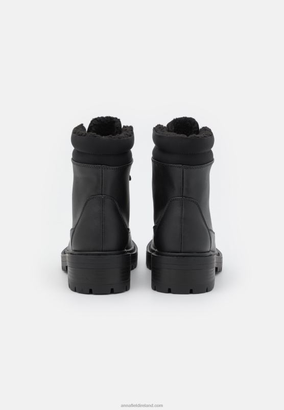Z62T2030 Women Anna Field Winter Boot Lace-Up Ankle Boots Black - Image 4