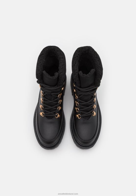 Z62T2030 Women Anna Field Winter Boot Lace-Up Ankle Boots Black - Image 6