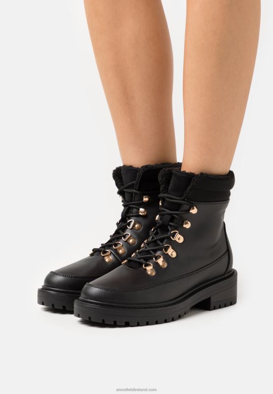 Z62T2030 Women Anna Field Winter Boot Lace-Up Ankle Boots Black - Image 1