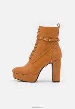 Z62T2031 Women Anna Field Lace-Up Ankle Boots Cognac - Image 2