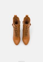 Z62T2031 Women Anna Field Lace-Up Ankle Boots Cognac - Image 6
