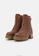 Z62T2032 Women Anna Field Leather Winter Bootie Winter Boots Cognac - Image 3