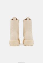 Z62T2033 Women Anna Field Lace-Up Ankle Boots Off-White - Image 4