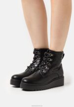 Z62T2035 Women Anna Field Wedge Ankle Boots Black