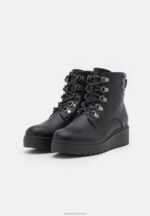 Z62T2035 Women Anna Field Wedge Ankle Boots Black - Image 3