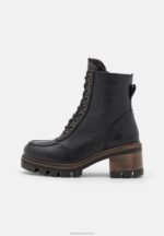 Z62T2036 Women Anna Field Leather Winter Bootie Winter Boots Black - Image 2