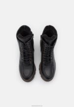 Z62T2036 Women Anna Field Leather Winter Bootie Winter Boots Black - Image 6