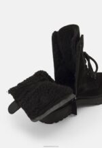 Z62T2038 Women Anna Field Lace-Up Ankle Boots Black - Image 11