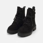 Z62T2038 Women Anna Field Lace-Up Ankle Boots Black