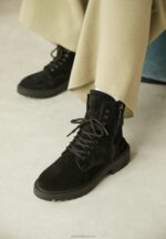 Z62T2038 Women Anna Field Lace-Up Ankle Boots Black - Image 5