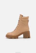 Z62T2039 Women Anna Field Lace-Up Ankle Boots Beige - Image 2