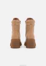 Z62T2039 Women Anna Field Lace-Up Ankle Boots Beige - Image 4