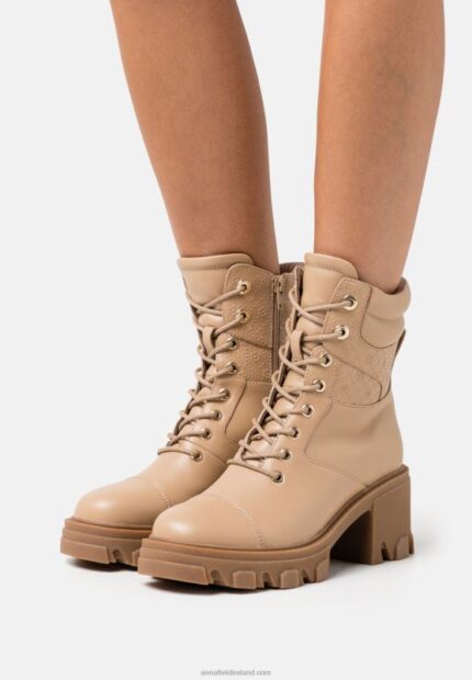 Z62T2039 Women Anna Field Lace-Up Ankle Boots Beige