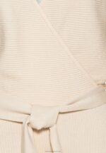 Z62T203 Women Anna Field Wrap V Ausschnitt Mini Strickkleid Mit GRtel Shift Dress Off White - Image 3