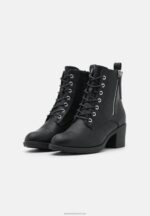 Z62T2040 Women Anna Field Lace-Up Ankle Boots Black - Image 3