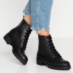 Z62T2041 Women Anna Field Comfort Lace-Up Ankle Boots Black