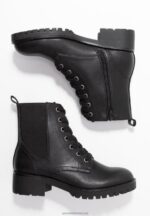 Z62T2041 Women Anna Field Comfort Lace-Up Ankle Boots Black - Image 4