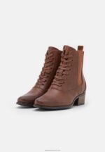 Z62T2042 Women Anna Field Lace-Up Ankle Boots Cognac - Image 3