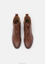 Z62T2042 Women Anna Field Lace-Up Ankle Boots Cognac - Image 6