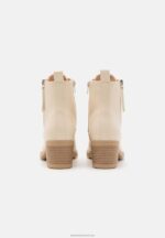 Z62T2043 Women Anna Field Lace-Up Ankle Boots Off-White - Image 4