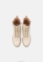 Z62T2043 Women Anna Field Lace-Up Ankle Boots Off-White - Image 6