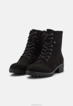 Z62T2045 Women Anna Field Lace-Up Ankle Boots Black - Image 3